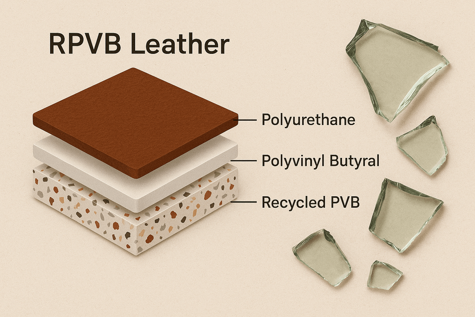 rpvb leather from recycled glass